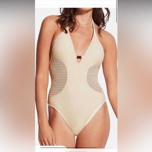 Seafolly Cream One Piece Swimsuit
